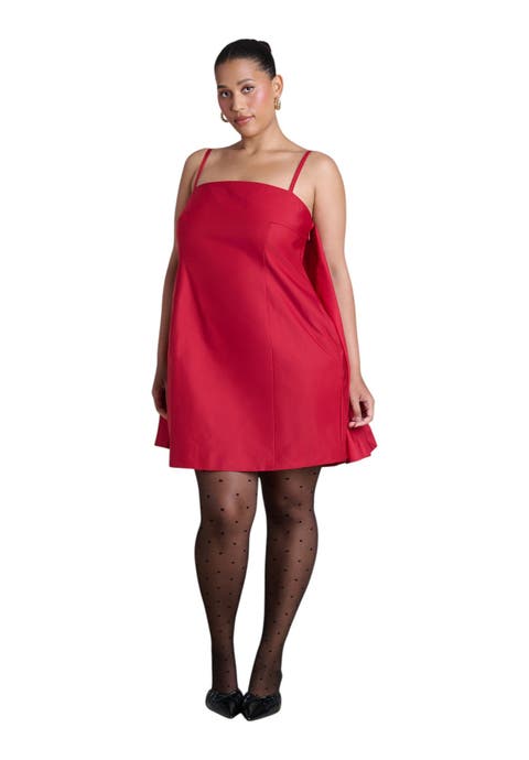 Cape Detail Taffeta Mini Dress (plus)