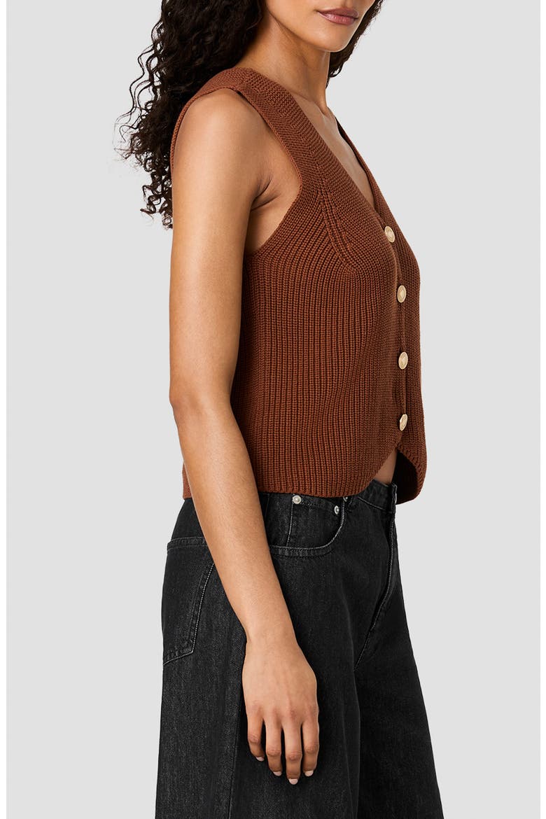 Mozart Rib V-Neck Vest, Alternate, color, CHESTNUT BROWN