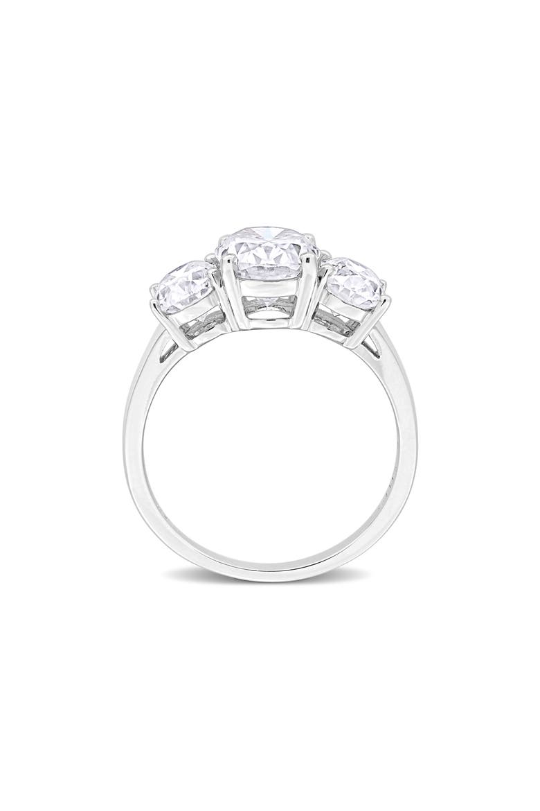 Sterling Silver Oval Cut Created Moissanite Engagement Ring, Alternate, color, SILVER