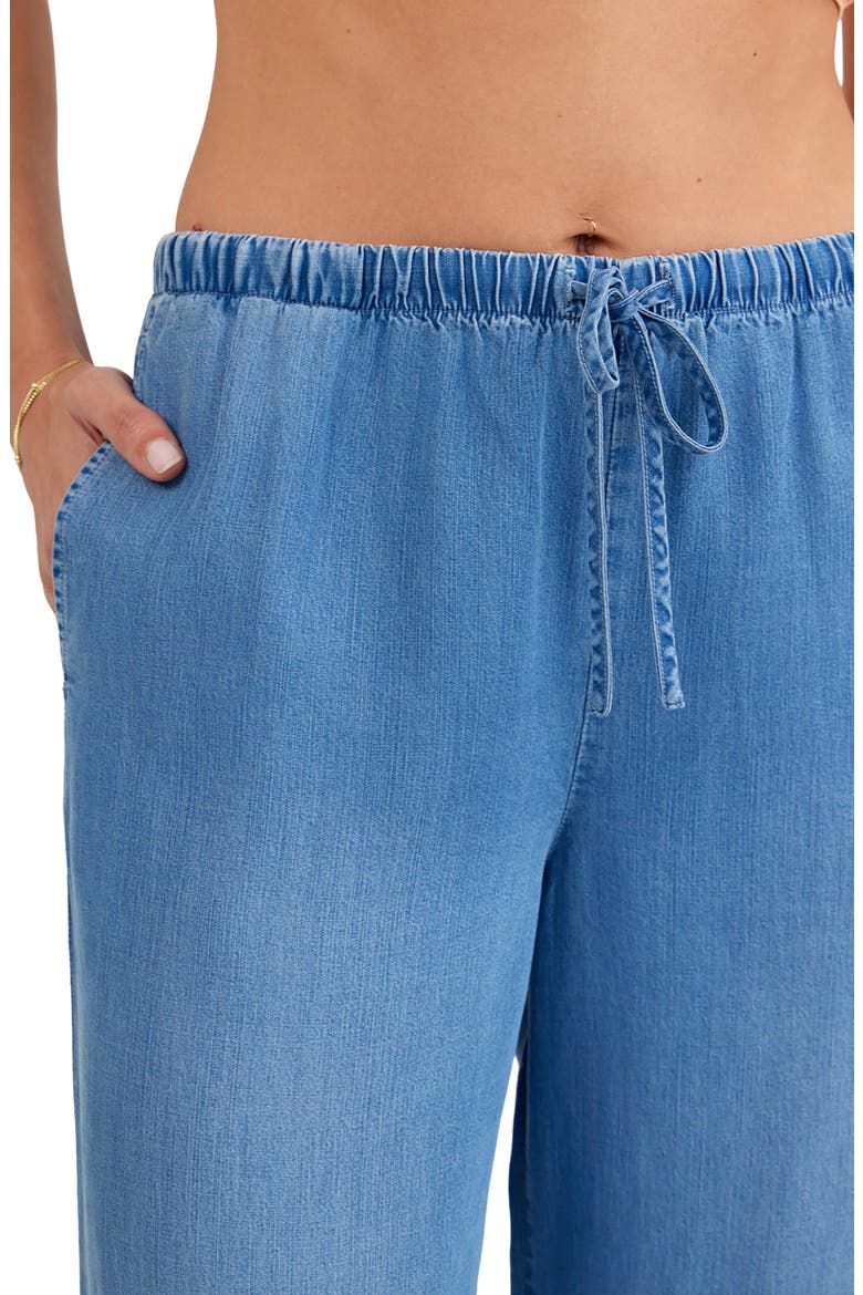 Pull-On Wide Leg Chambray Pants, Alternate, color, INDIGO HARBOR WASH
