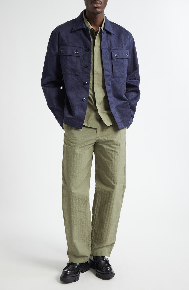 Givenchy Monogram 72 Military Shirt, Alternate, color, Navy