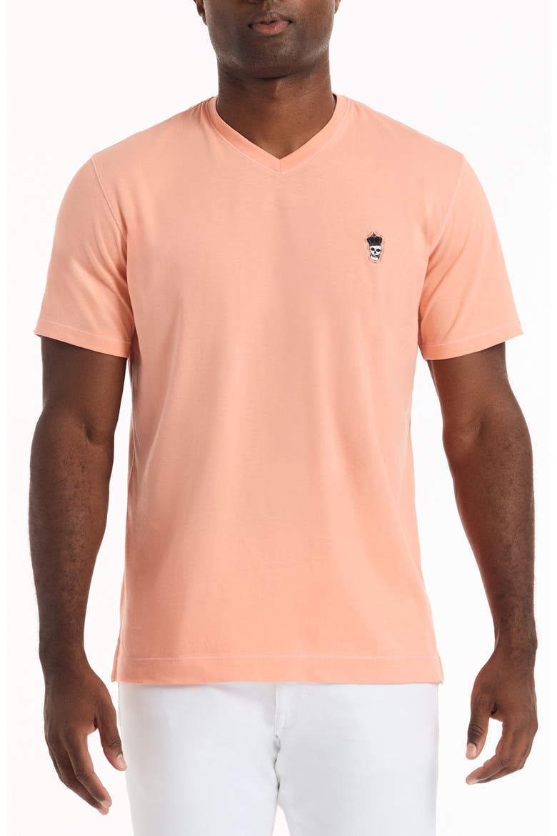 Damien V-Neck T-Shirt, Main, color, PEACH