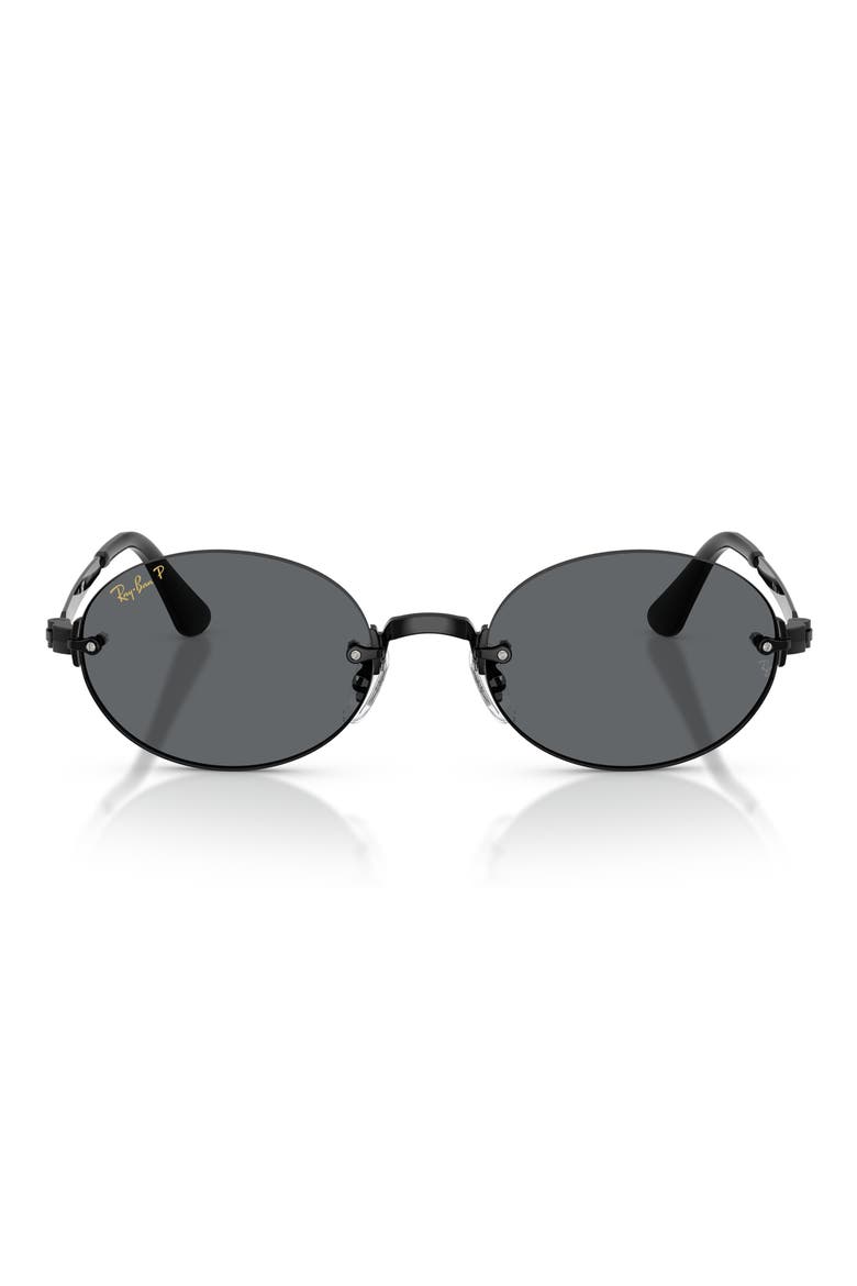 x A$AP Rocky 54mm Polarized Oval Sunglasses, Main, color, BLACK / DARK GREY POLAR