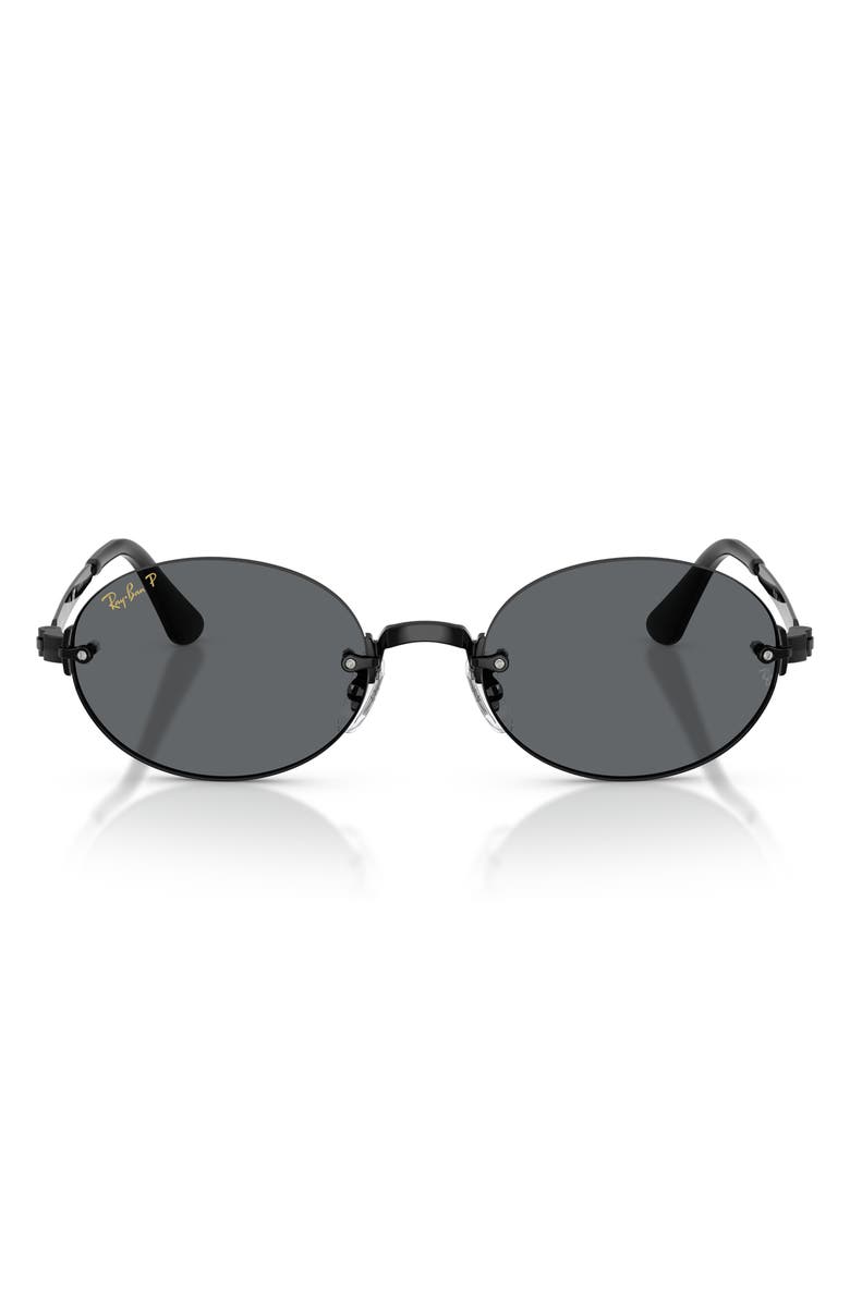 Ray-Ban x A$AP Rocky 54mm Polarized Oval Sunglasses, Main, color, Black / Dark Grey Polar