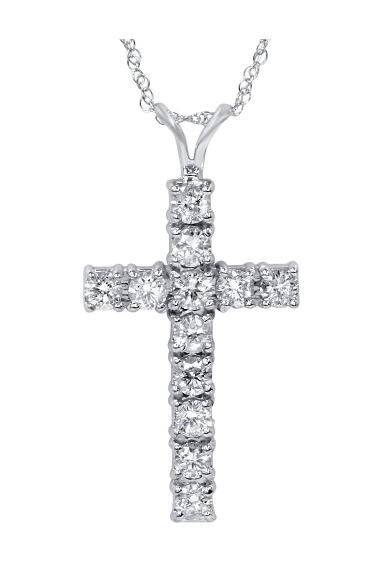Bliss Diamond 1ct Diamond Cross Pendant 14K Gold (1 inch tall) Lab Grown, Main, color,