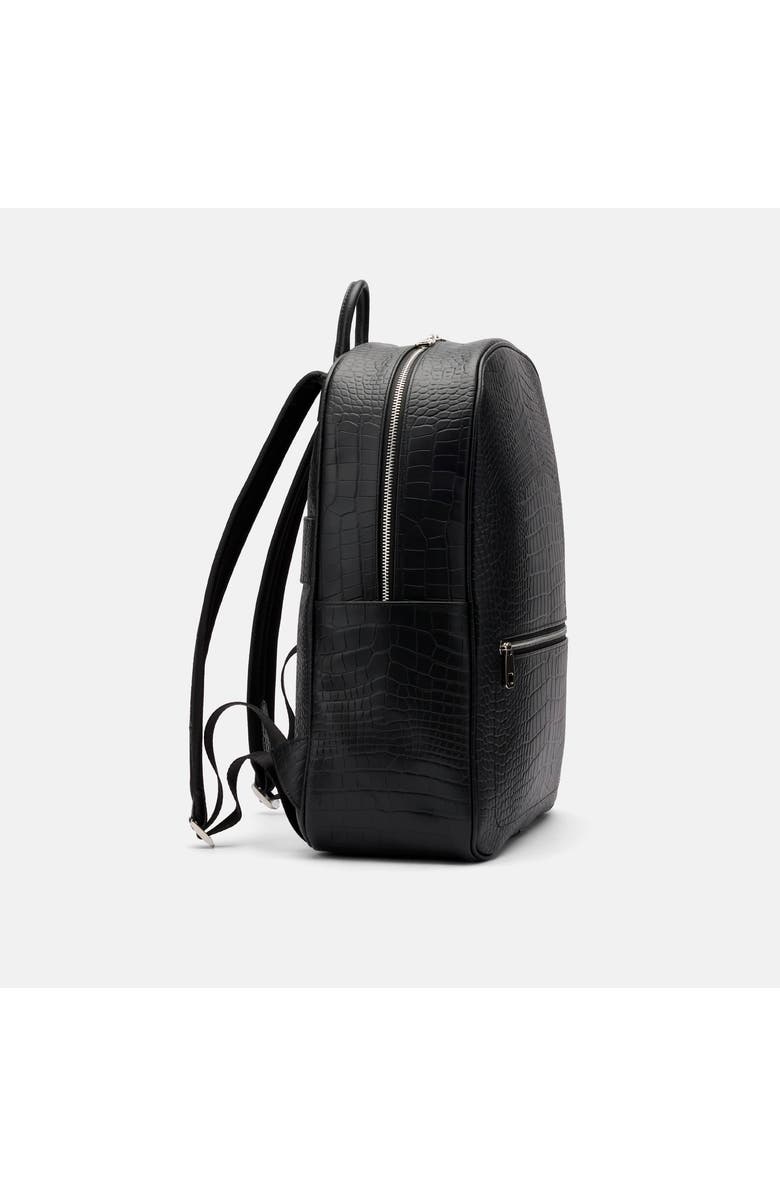 MARC NOLAN Fulton Croc-Embossed Calfskin Leather Backpack, Alternate, color, Black Crocskin