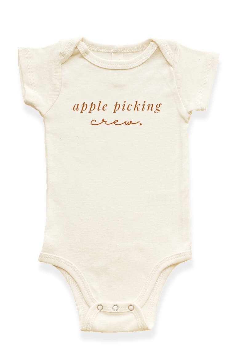 Apple Picking Crew Organic Baby Bodysuit, Main, color, Natural
