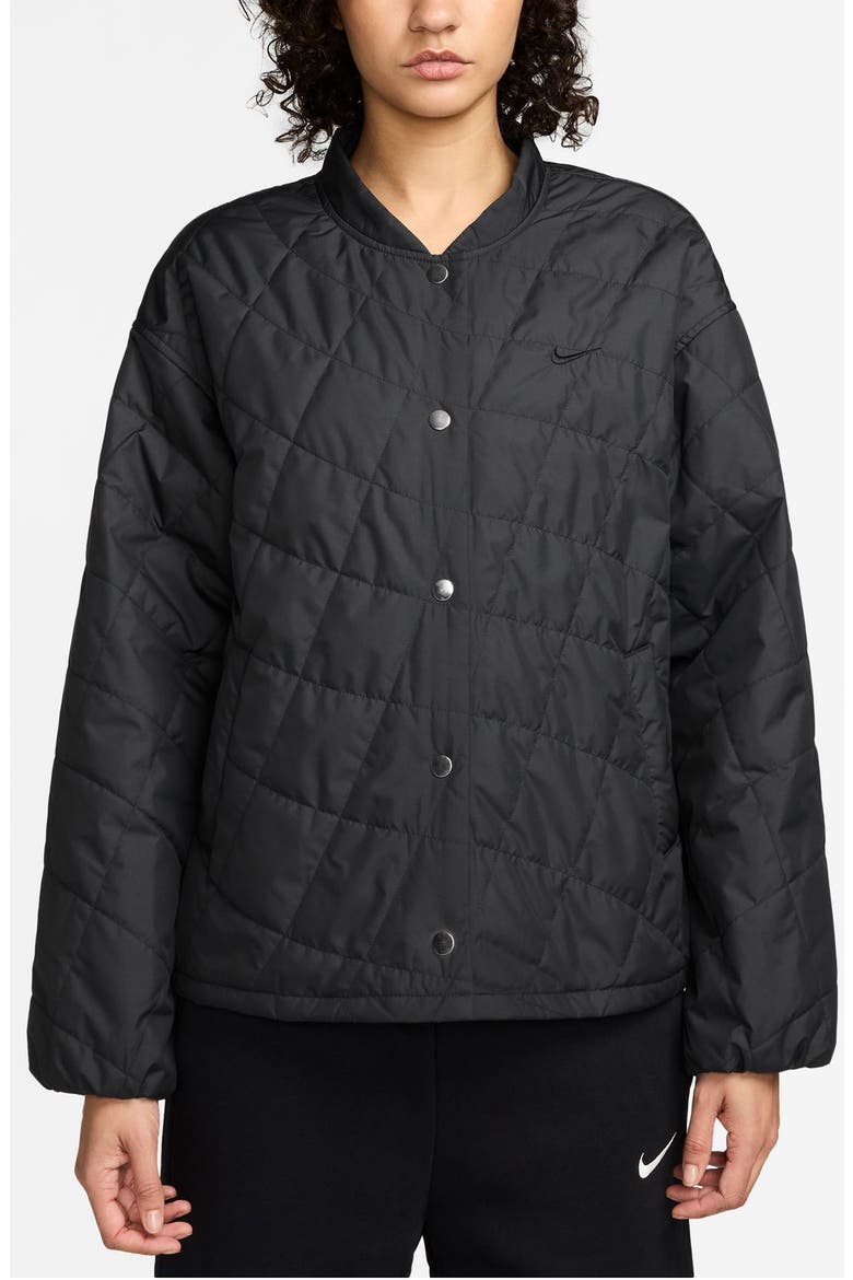 Therma-FIT Quilted Cropped Barn Jacket, Main, color, BLACK/ BLACK
