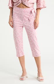 Renee C Polka Dot Capri Pants