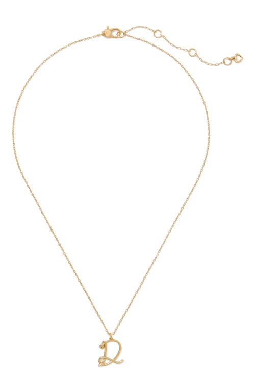 Kate Spade New York Initial Pendant Necklace In Gold - D