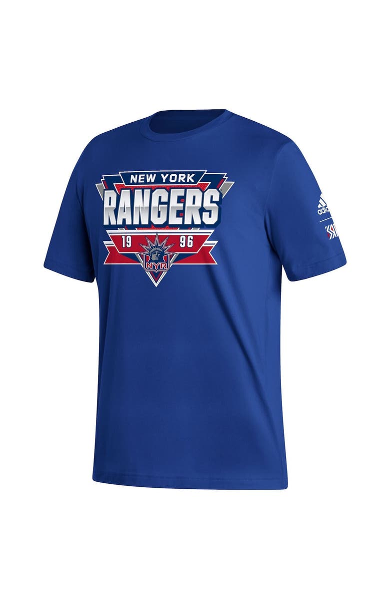adidas Men's adidas Royal New York Rangers Reverse Retro 2.0 Fresh Playmaker T-Shirt, Alternate, color, 