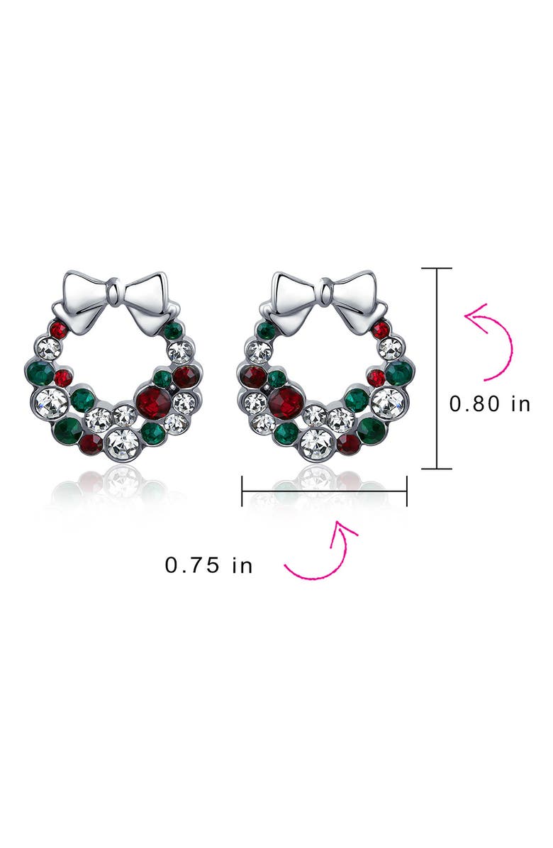 BLING JEWELRY Christmas Wreath Earrings, Alternate, color, 
