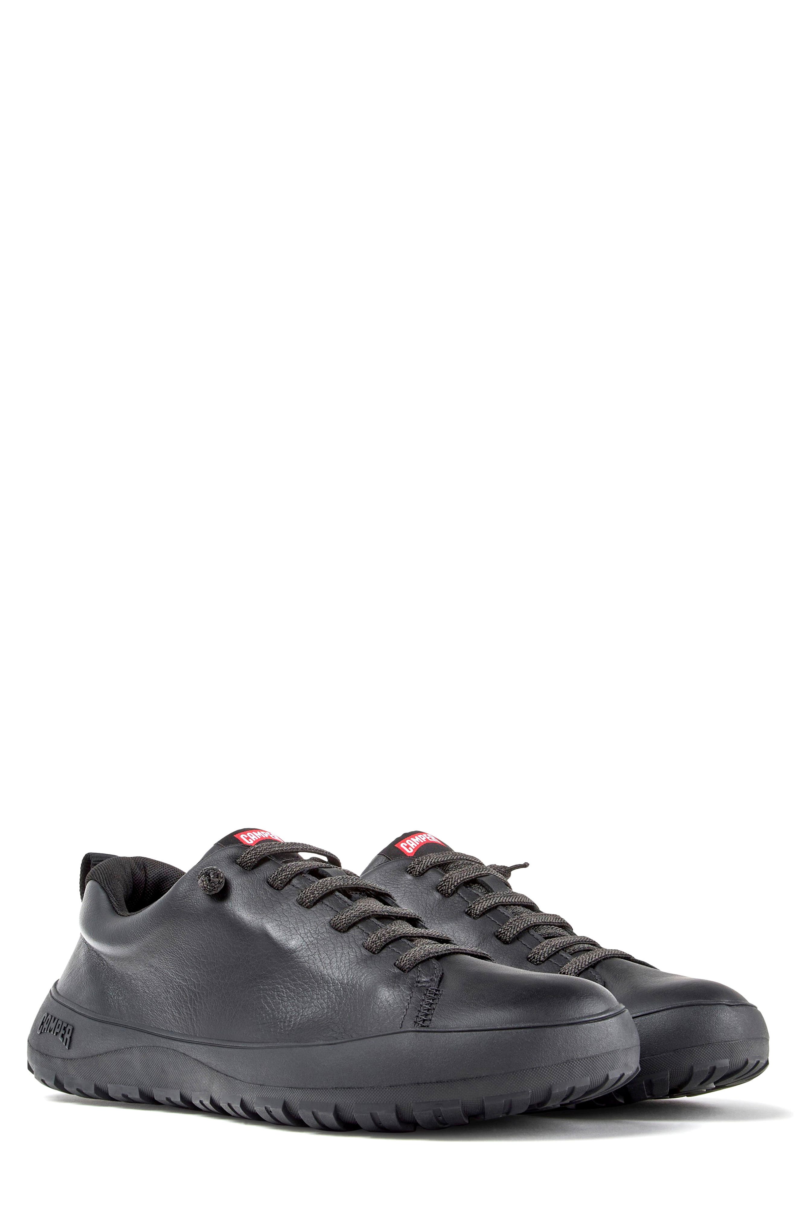Peu Serra Gore-Tex Waterproof Leather Sneaker, Main, color, BLACK