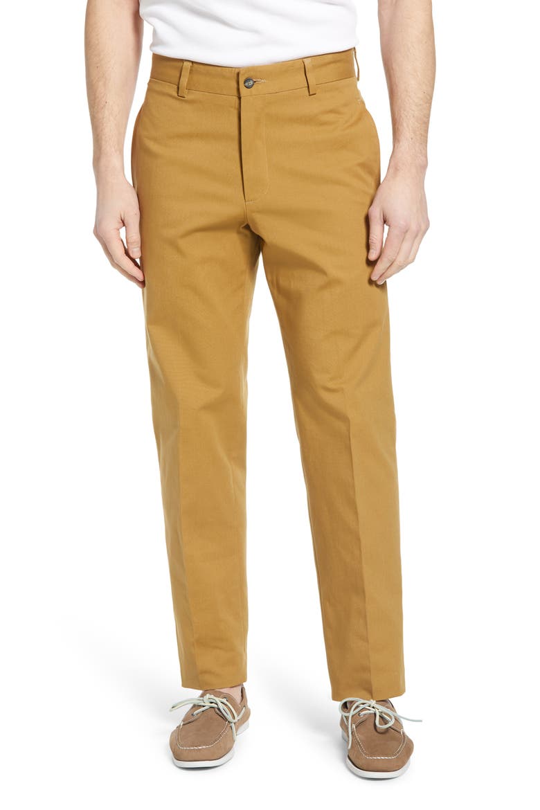 Charleston Khakis Flat Front Stretch Canvas Pants, Main, color, BRITISH TAN