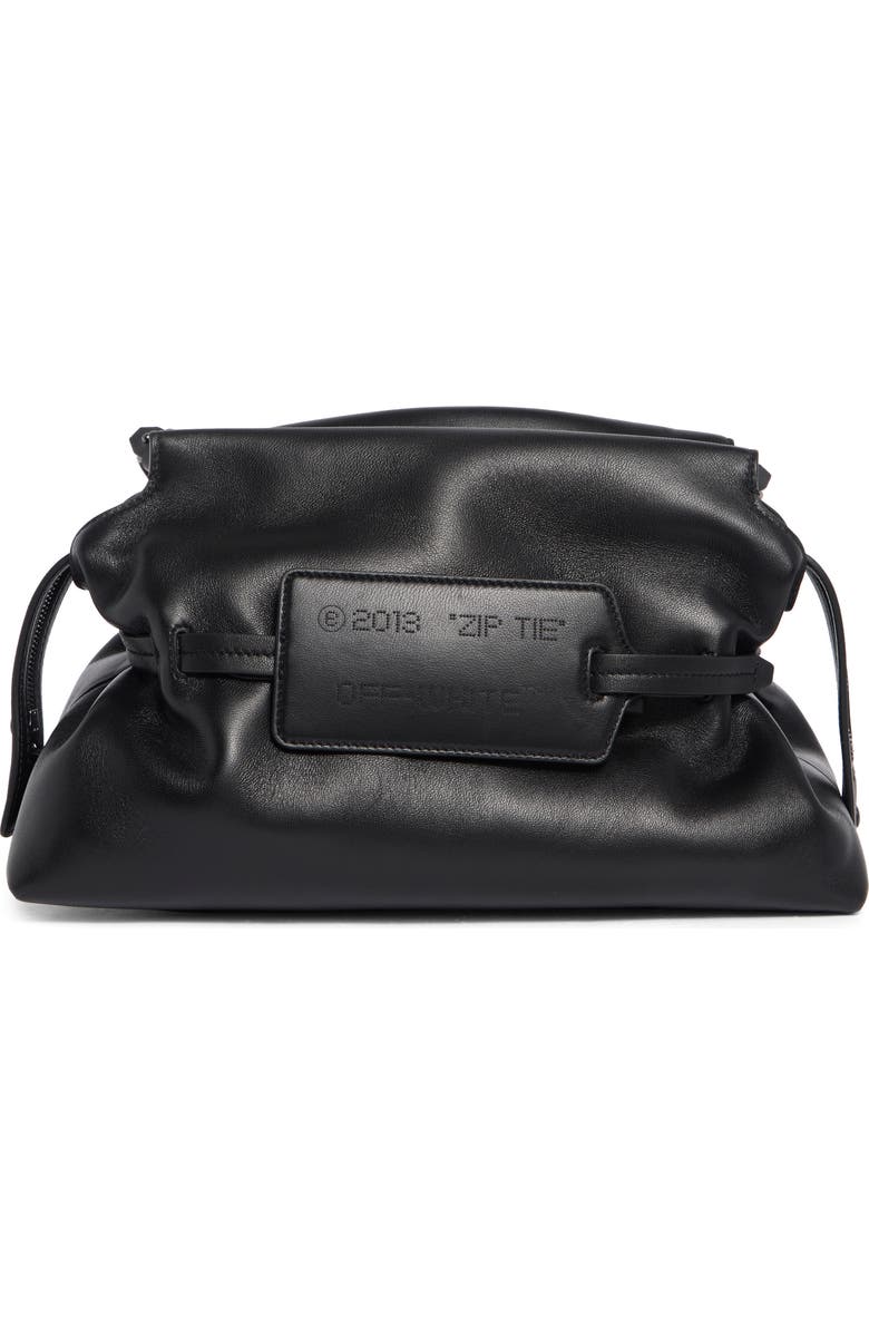 Off-White Zip Tie Clutch, Main, color, Black No Color