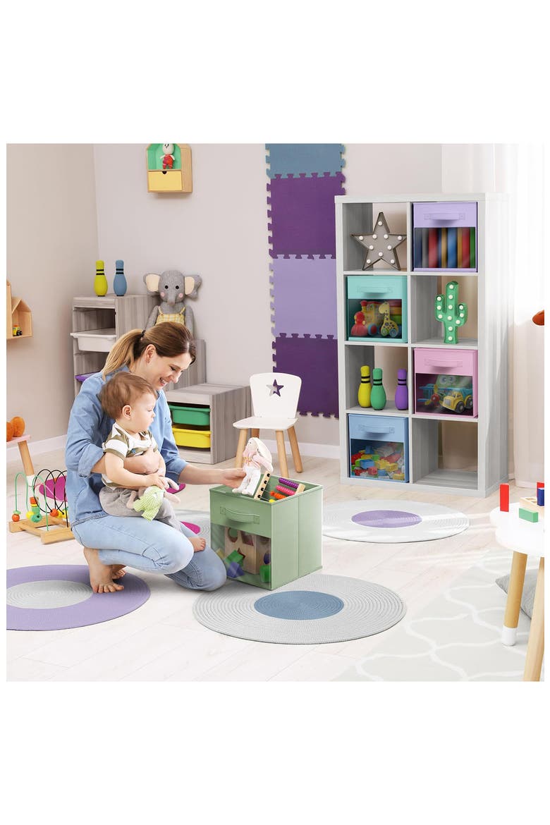 6-Pack Window Collapsible Storage Bins, Alternate, color, PASTEL MULTI COLOR