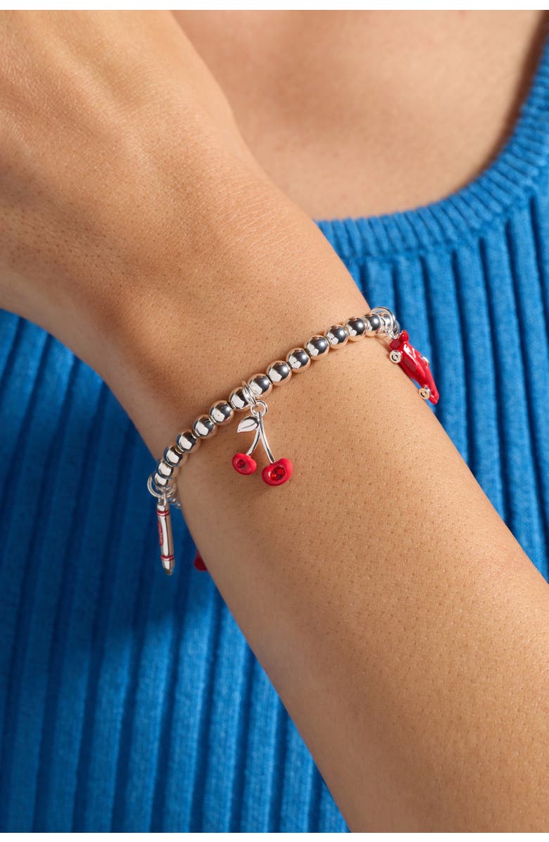 Alex and Ani Crayola x Alex and Ani Fan Favorites Scarlet Stretch Bracelet, Alternate, color, Silver