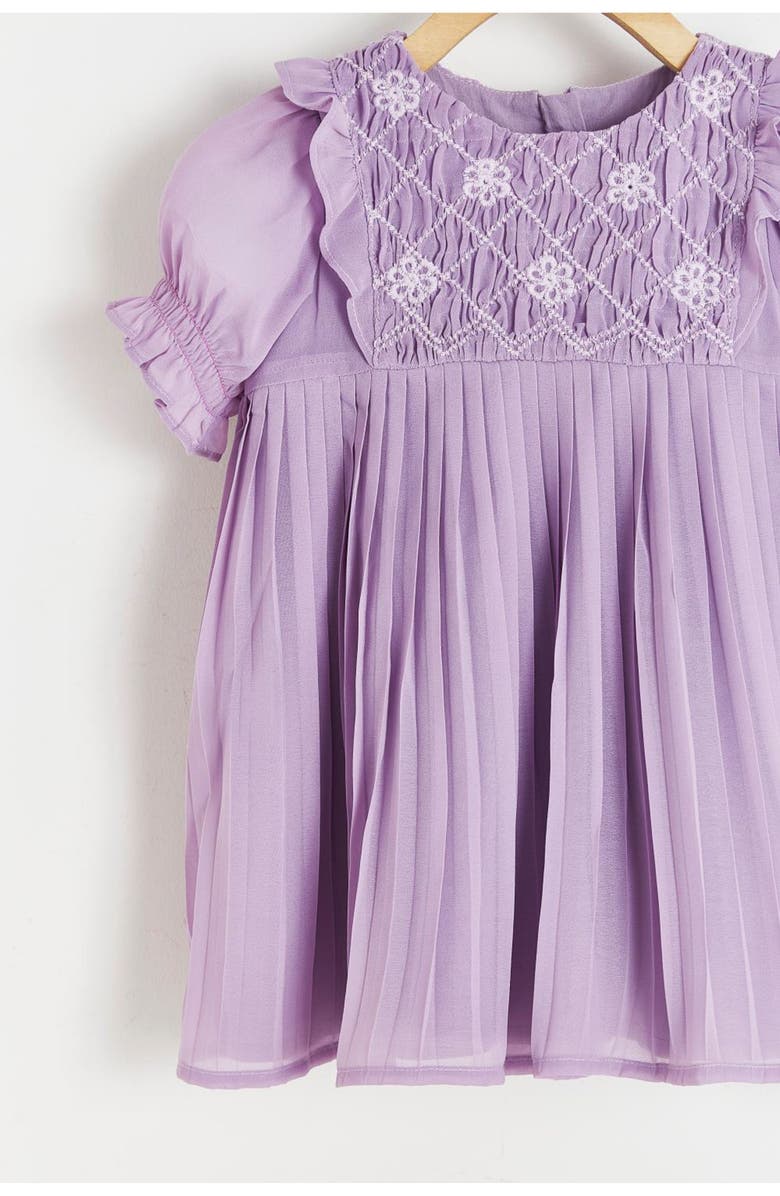 Babycottons Elegant Poppy Pleated Dress For Infant, Alternate, color, 