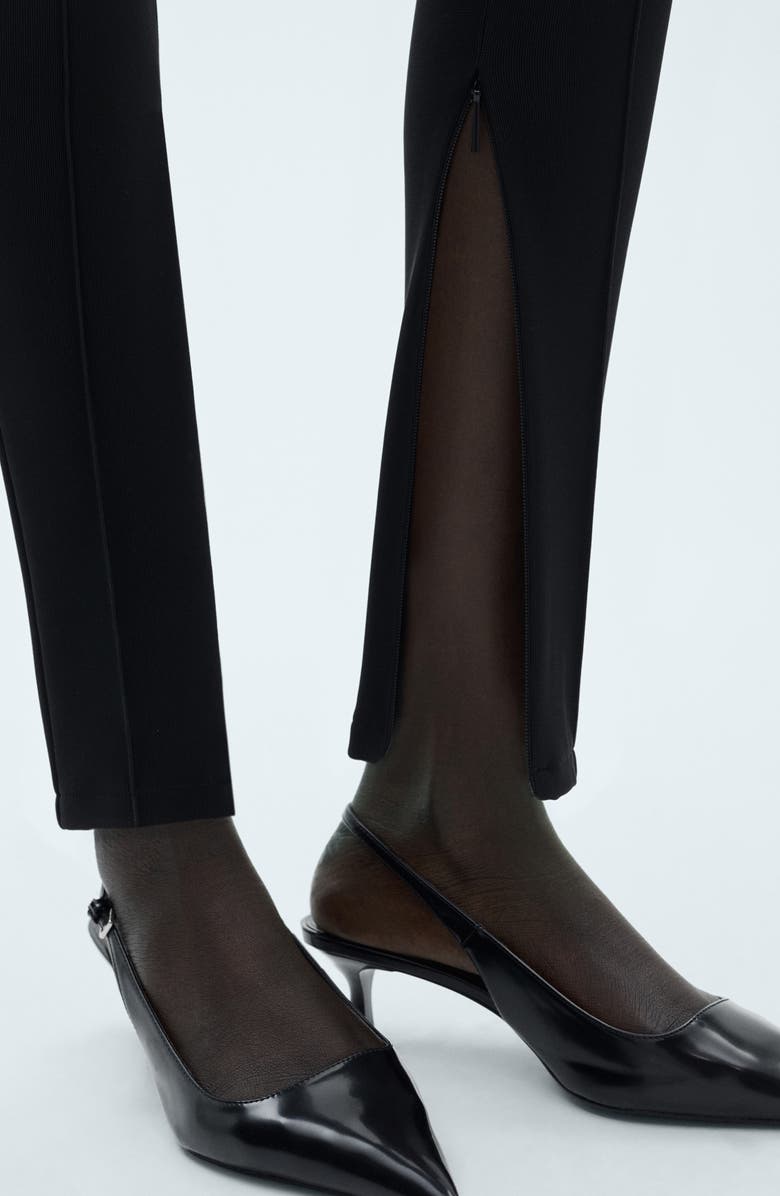 MANGO Seamed Leggings, Alternate, color, Black