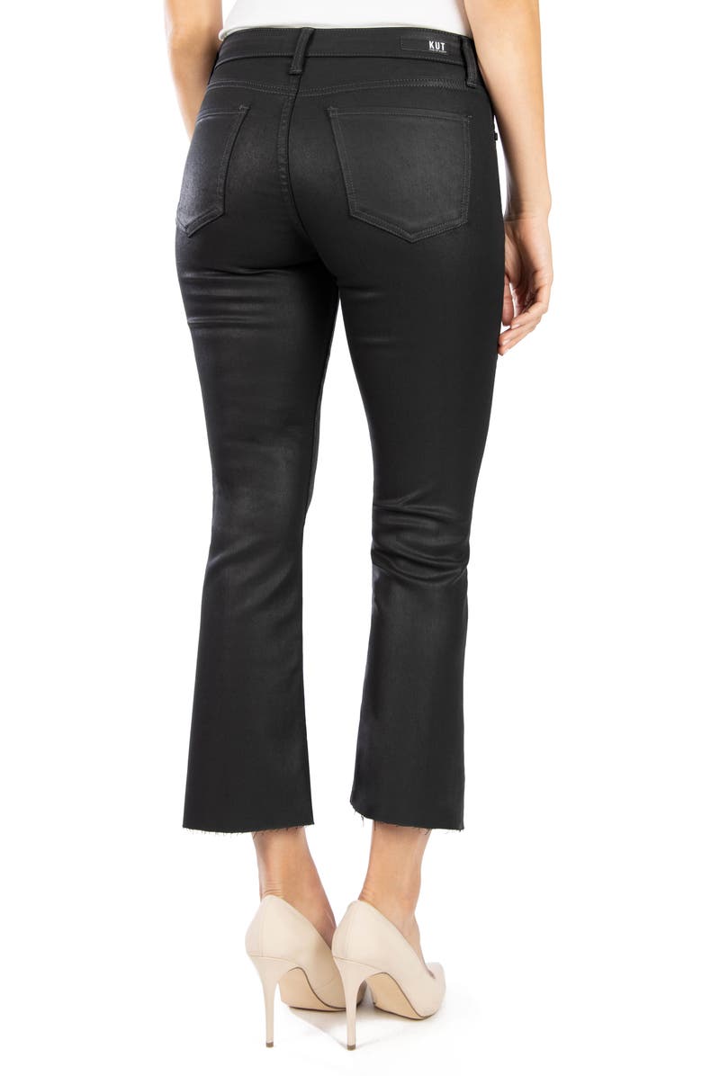 KUT from the Kloth Kelsey Crop Kick Flare Jeans, Alternate, color, Black Jm