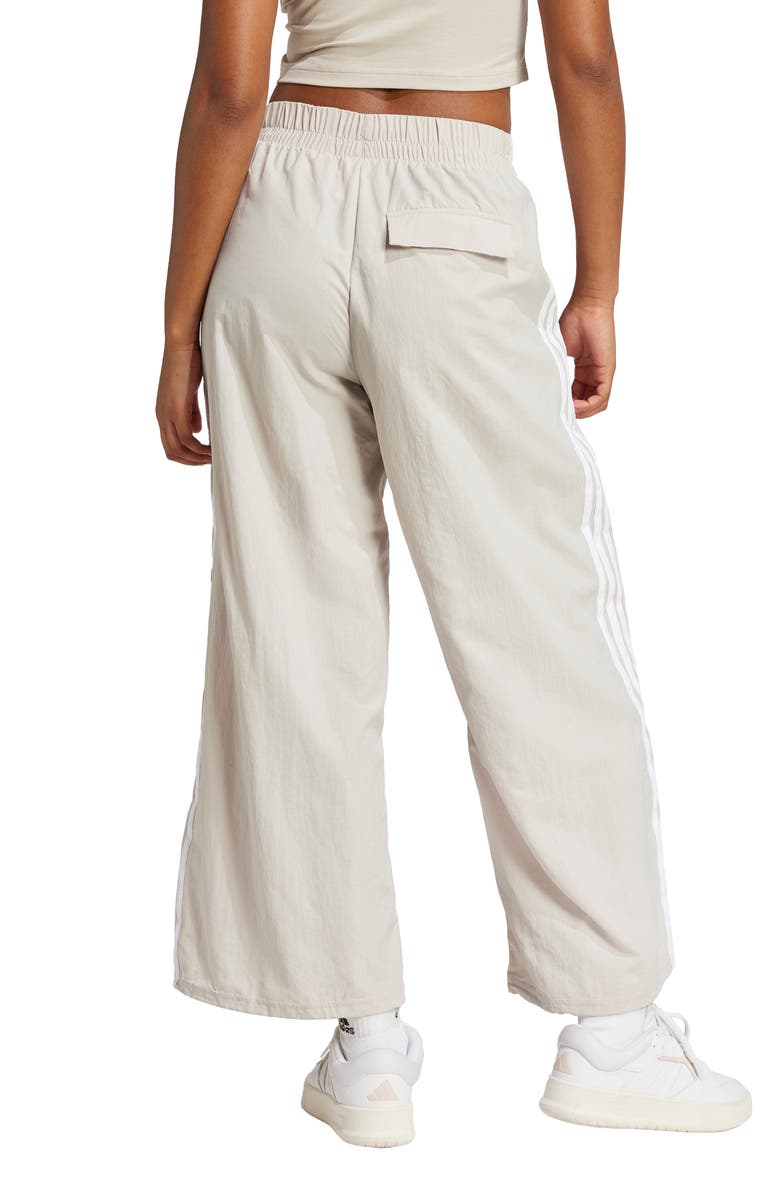 adidas Essentials 3-Stripes Lifestyle Woven Parachute Pants, Alternate, color, Wonalu/Whi