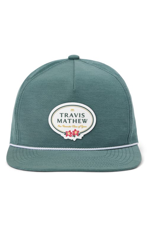 Travismathew Patron Badge Snapback Baseball Cap In Silver Pine