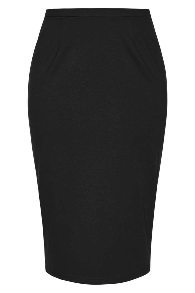 Hailey Exposed Back Zip Pencil Skirt, Alternate, color, BLACK