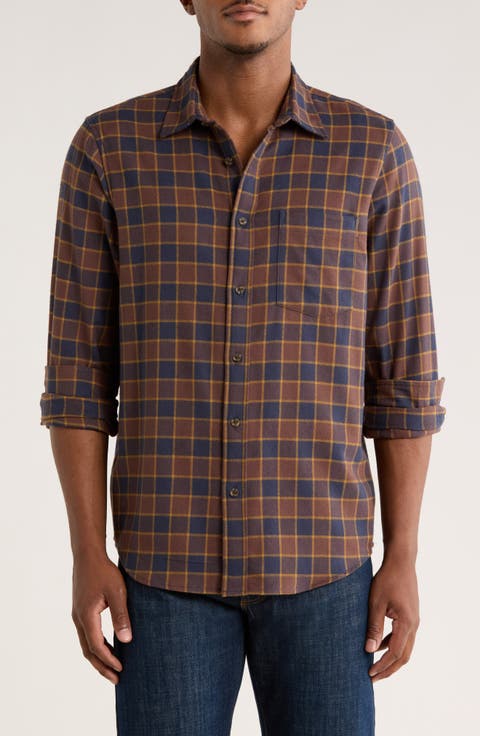 Plaid Flannel Button-Up Shirt