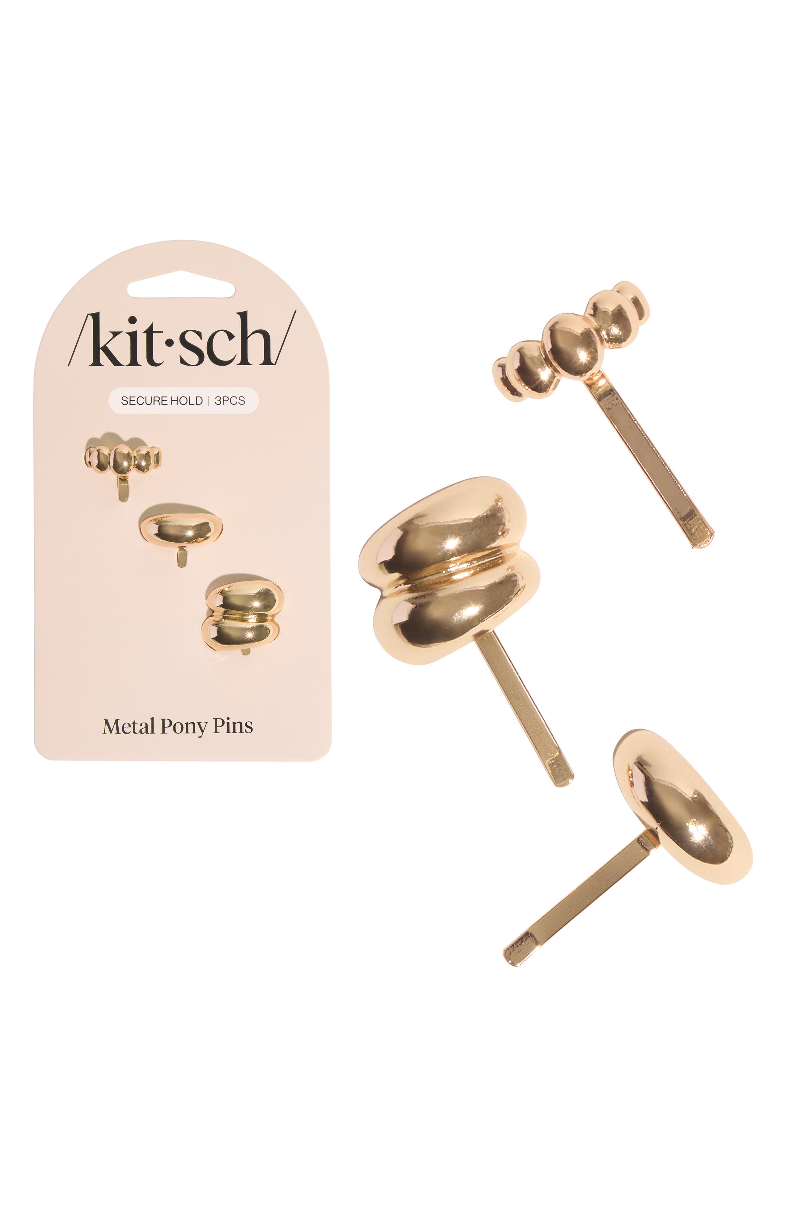 Kitsch 3-Pack Secure Hold Metal Pony Pins
