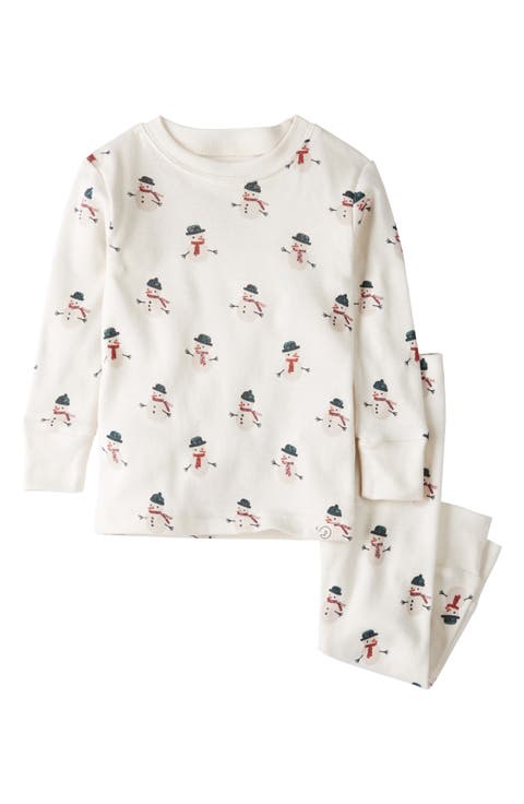 Print Fitted Organic Cotton Two-Piece Pajamas