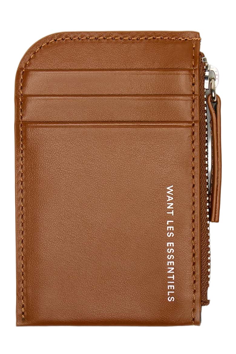 Arch Smooth Leather Cardholder, Main, color, Cuero