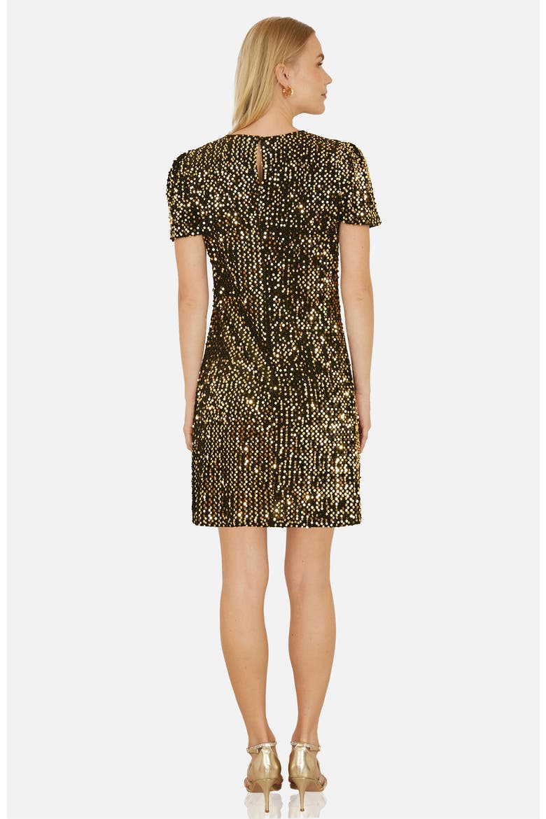 Sequin Tunic Mini Dress, Alternate, color, Gold