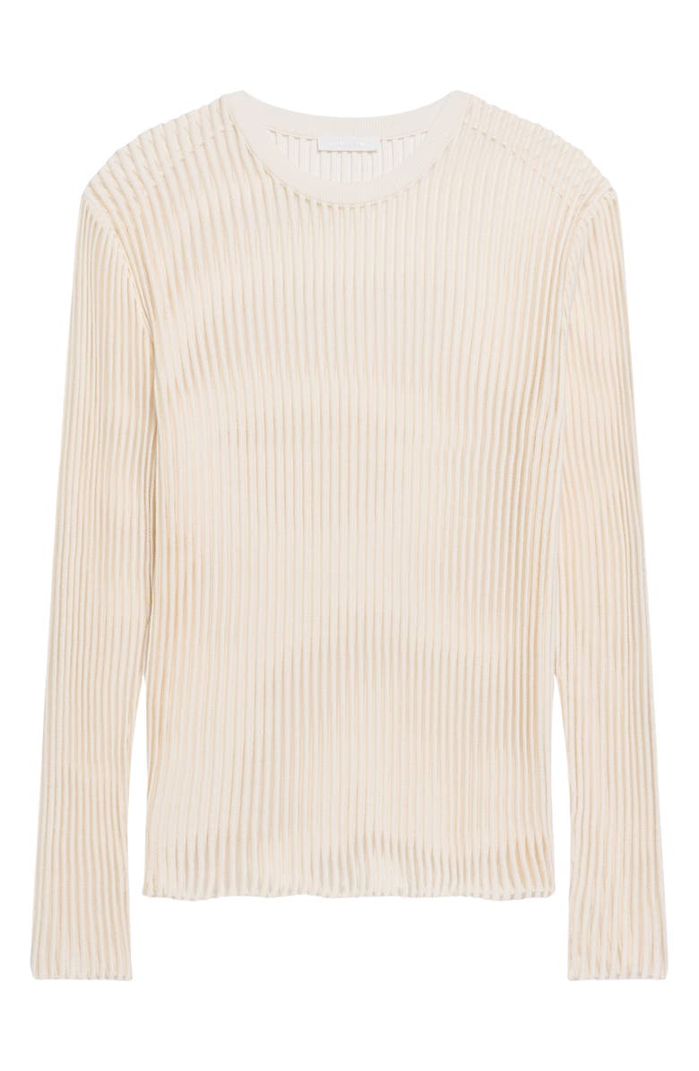 Helmut Lang Sheer Stripe Crewneck T-Shirt, Alternate, color, Ivory