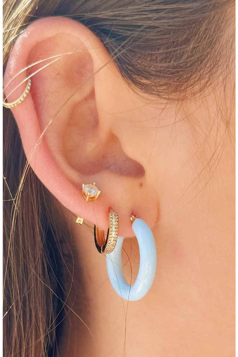 Sasha Enamel Hoop Earrings, Alternate, color, Blue