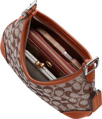 Hamptons Crystal Signature Jacquard Hobo Bag