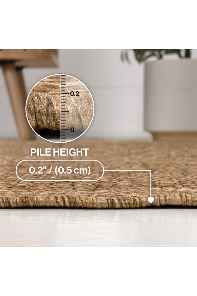Luma Boho Easy Jute Coastal Border Solid Indoor/Outdoor Area Rug, Alternate, color, Natural