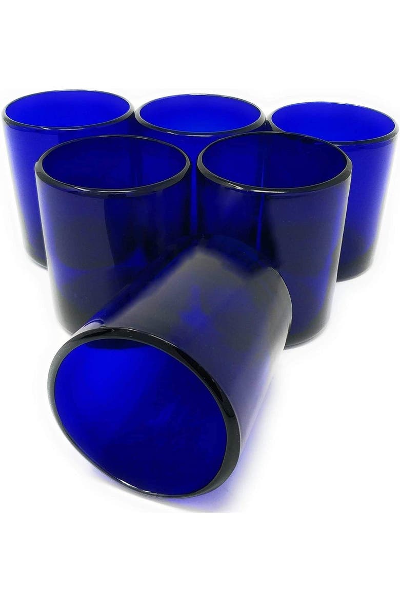 Solid Tumbler Glasses - Set of 6, Alternate, color, Cobalt