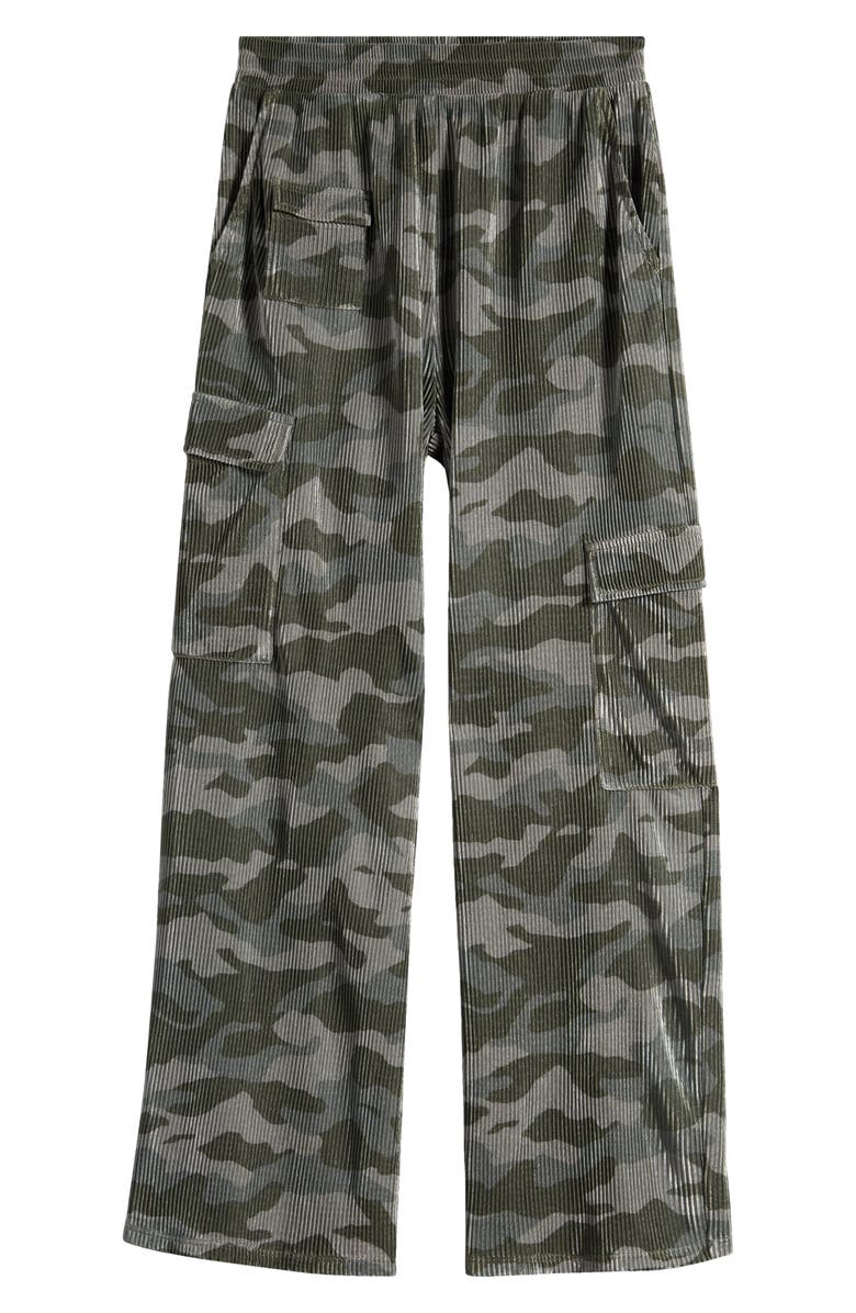 Love, Fire Kids' Pleated Cargo Pants, Main, color, Olive Camo