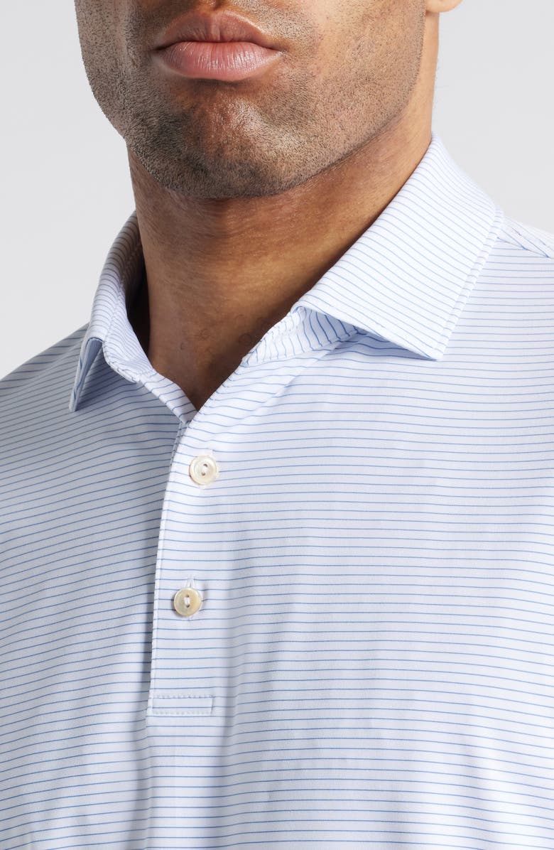 Peter Millar Highlands Pinstripe Long Sleeve Performance Polo, Alternate, color, 