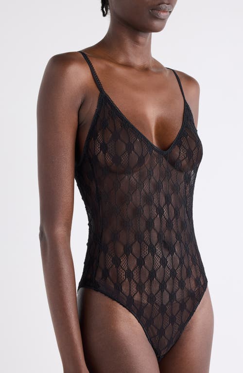 Isabel Marant Mildy Floral Lace Bodysuit In Black