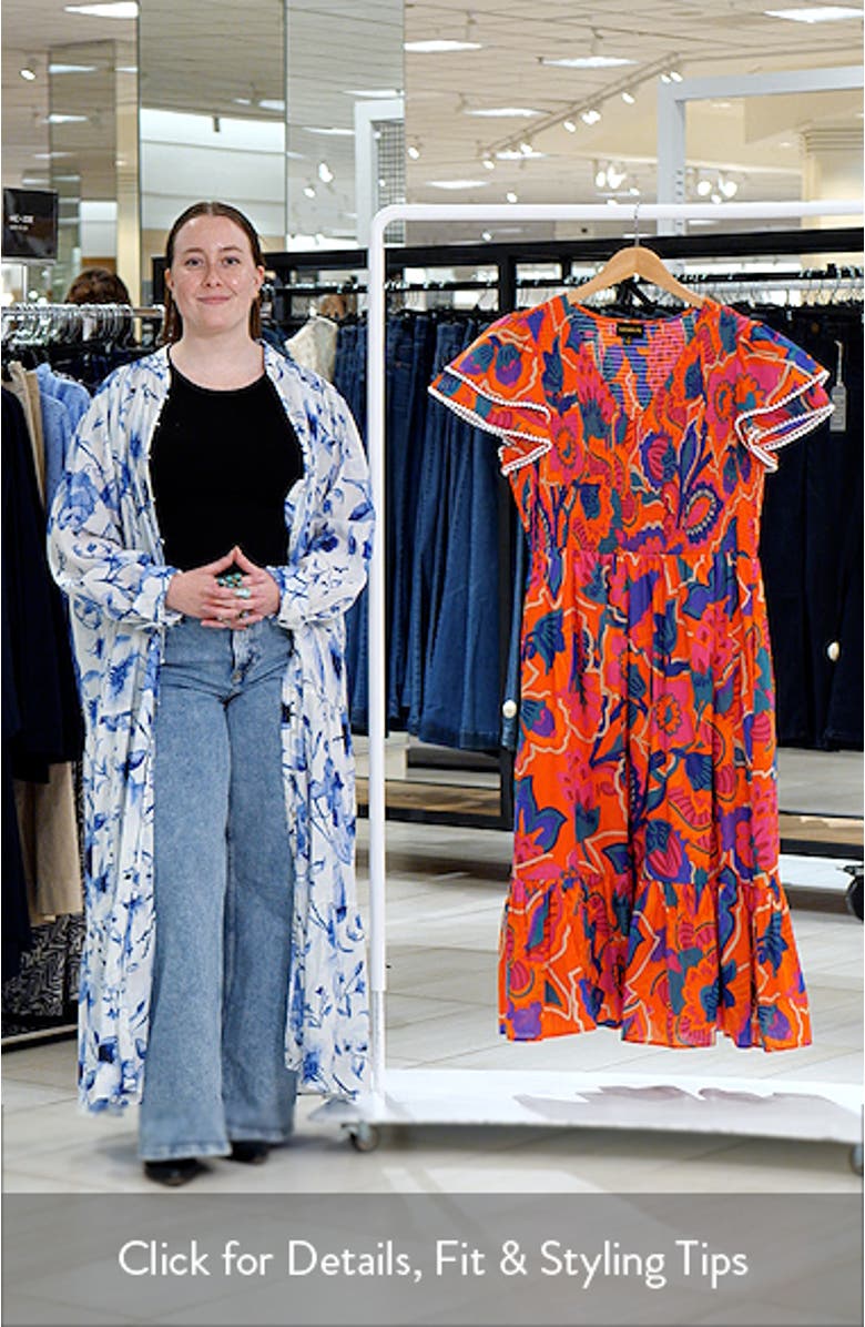 Ranchero Sunfire Floral Tiered Midi Dress, sales video thumbnail