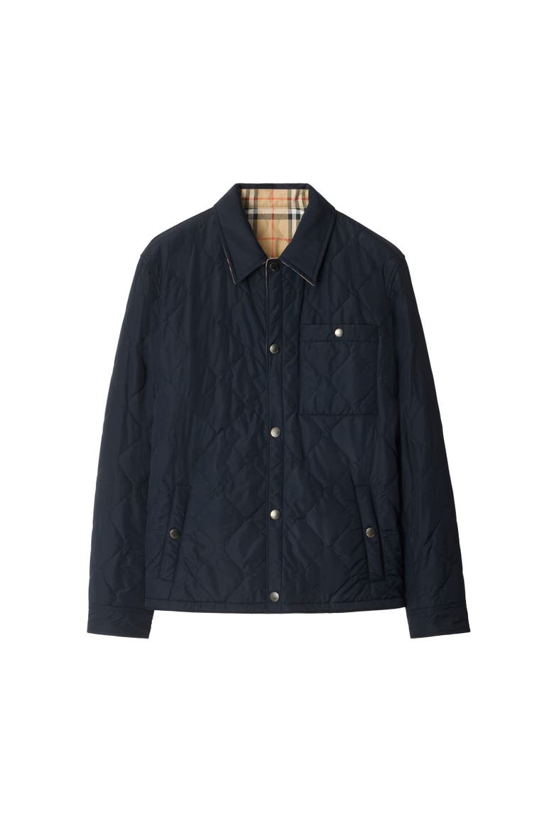 Reversible Quilted Nylon Overshirt, Alternate, color, Navy