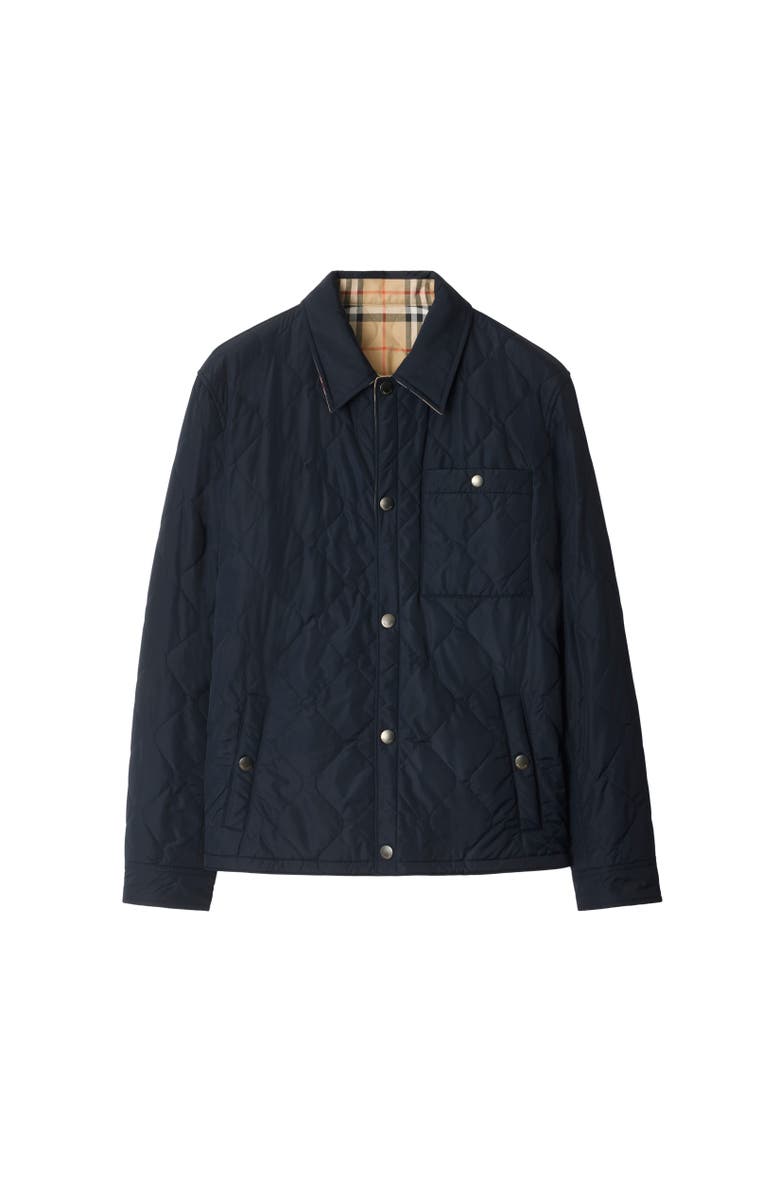 Burberry Reversible Quilted Nylon Overshirt, Alternate, color, Navy