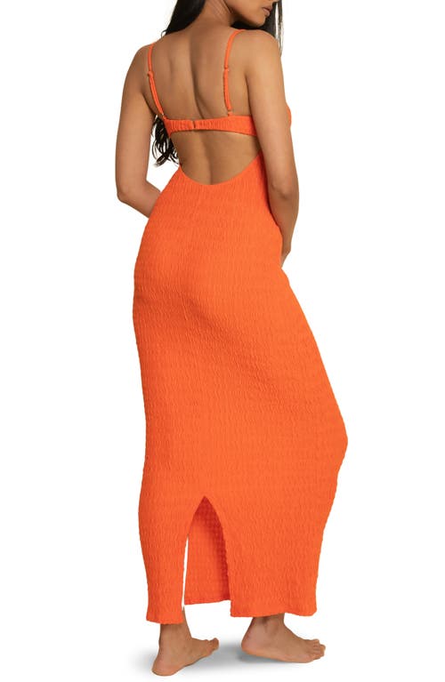 Shop Montce Petal Open Back Cover-up Maxi Dress In Tangerine
