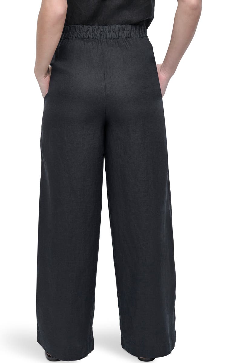 DKNY Wide Leg Linen Pants, Alternate, color, 