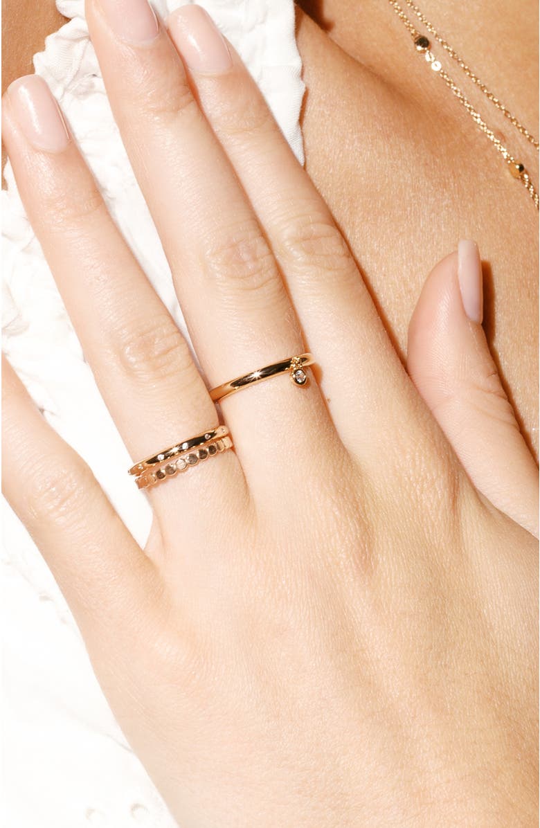 MADE BY MARY CZ Poppy Drop Ring, Alternate, color, Gold Vermeil