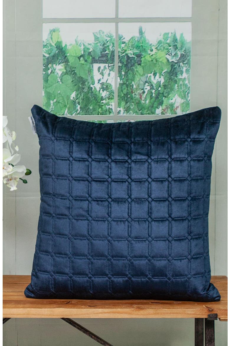 Marrisa Velvet Throw Pillow, Alternate, color, BLUE/ NAVY