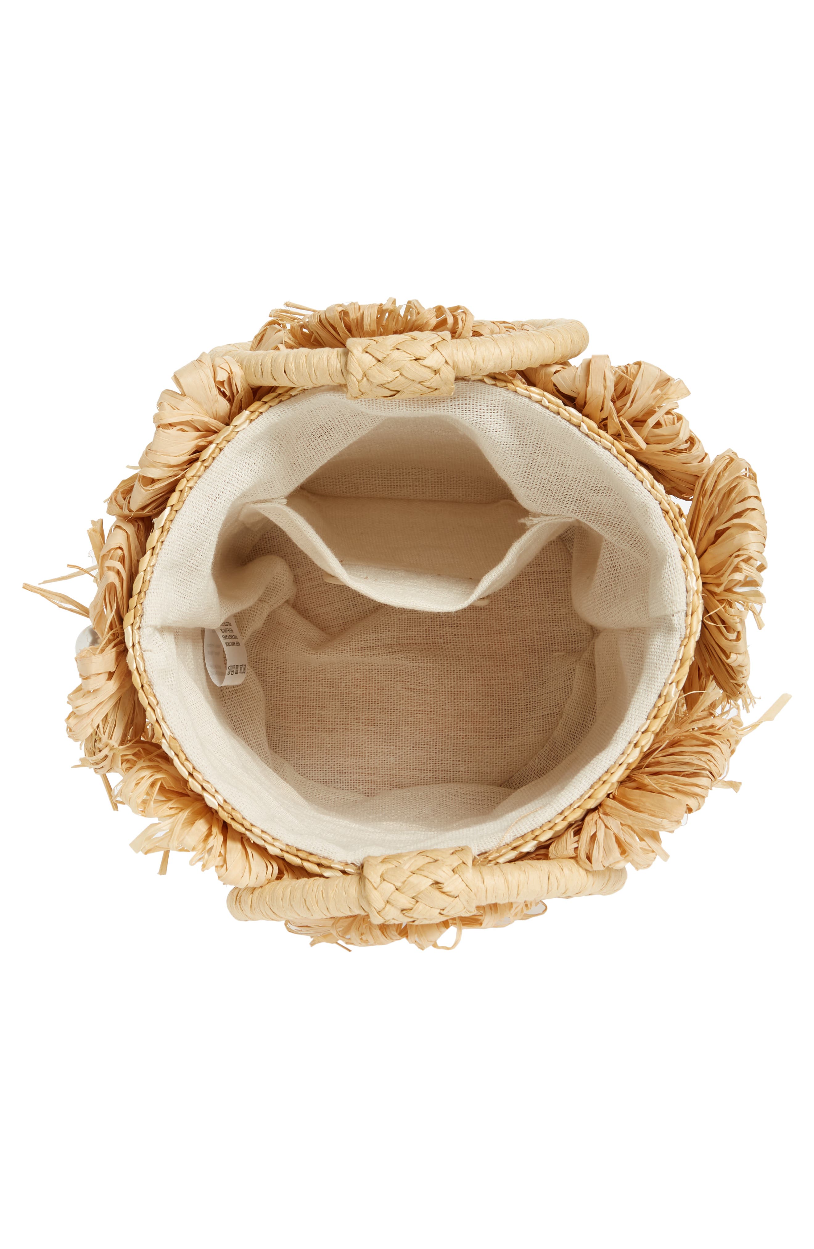 Liv Floral Straw Bucket Bag, Alternate, color, NATURAL