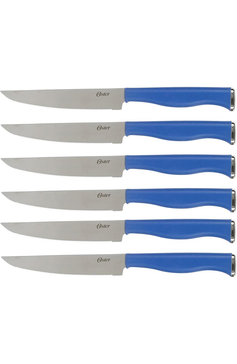 OSTER Langmore 15 Piece Stainless Steel Blade Cutlery Set, Alternate, color, Blue