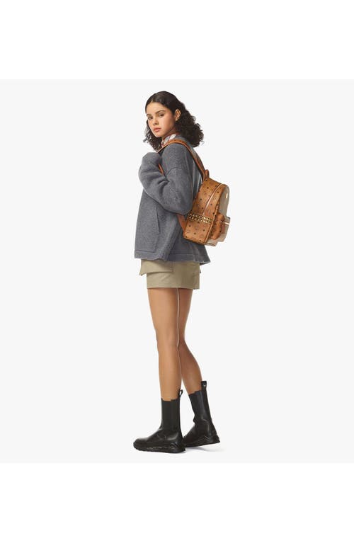 Mcm Stark Side Studs Backpack In Cognac